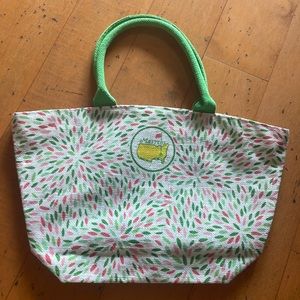 Masters green/pink small bag velcro closure green handles 1 nwt, 2 nwot w/pocket